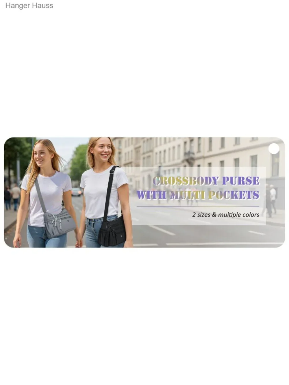 Nylon Crossbody Bag Multi Pocket Purse Women